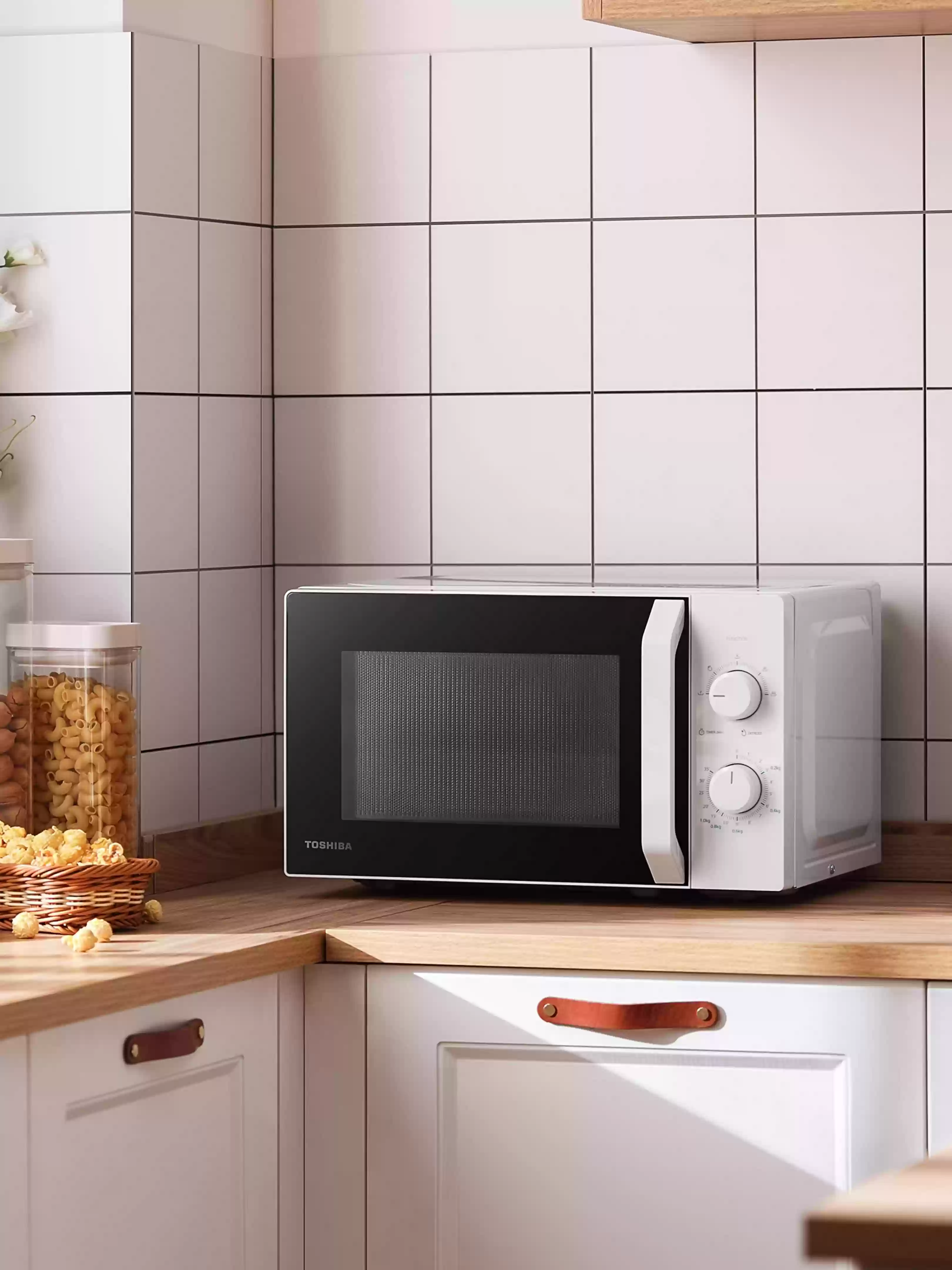 Микроволновая печь Toshiba MW2-MM20P(WH) (20 л, 800 Вт, переключатели поворотный механизм, белый)-3