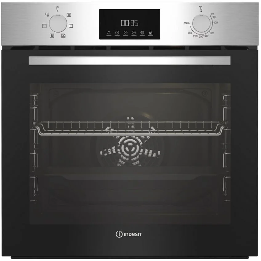 Духовой шкаф Indesit IBFTE 3644 IX (72 л / до 280 °C / Нерж. сталь / Паровая очистка / Гриль / Съемные направляющие / А)-0