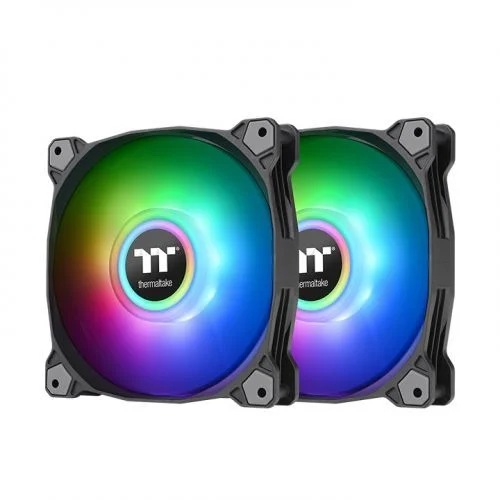 DSP Комплект вентиляторов Thermaltake Pure Duo 14 ARGB Sync (CL-F116-PL14SW-A) 140x140,4-pin PWM,500~1500 RPM, 33.5dB(A), чёрный, подсветка ARGB, 2 шт-0