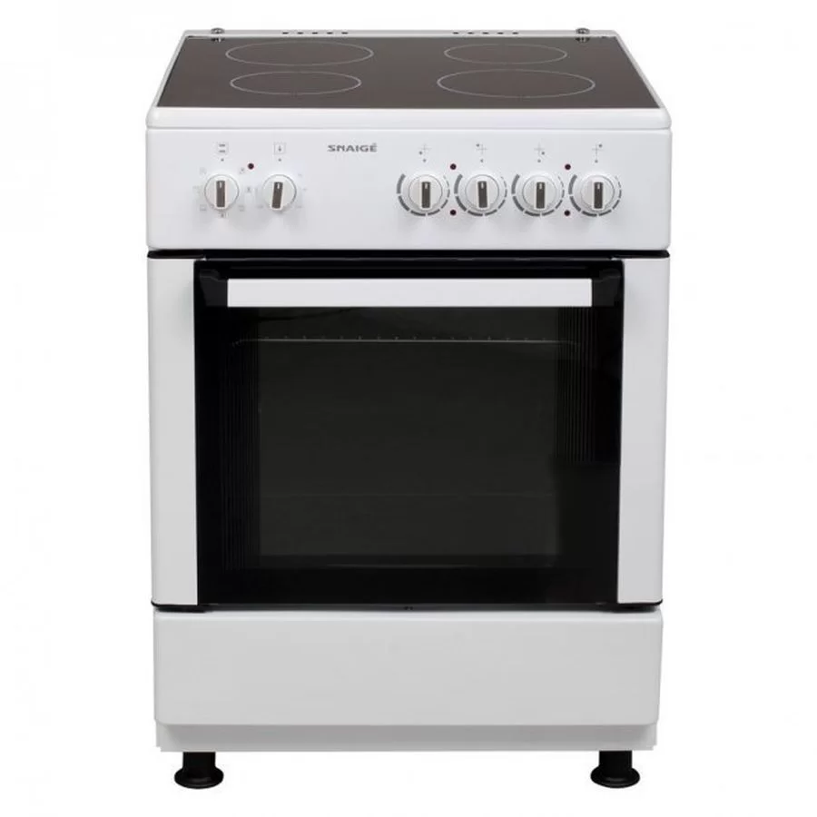 Плита электрическая Snaige FF-5704C (Белая / Стеклокерамика / духовка - 52 л)-0