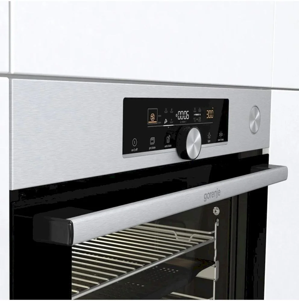 Духовой шкаф с добавлением пара Gorenje BSA6747A04X (Advanced / 77 л / до 300 °C / Чёрный, стекло / CataClean / Per.Grill / телескоп. напр. (x2) / A+-6