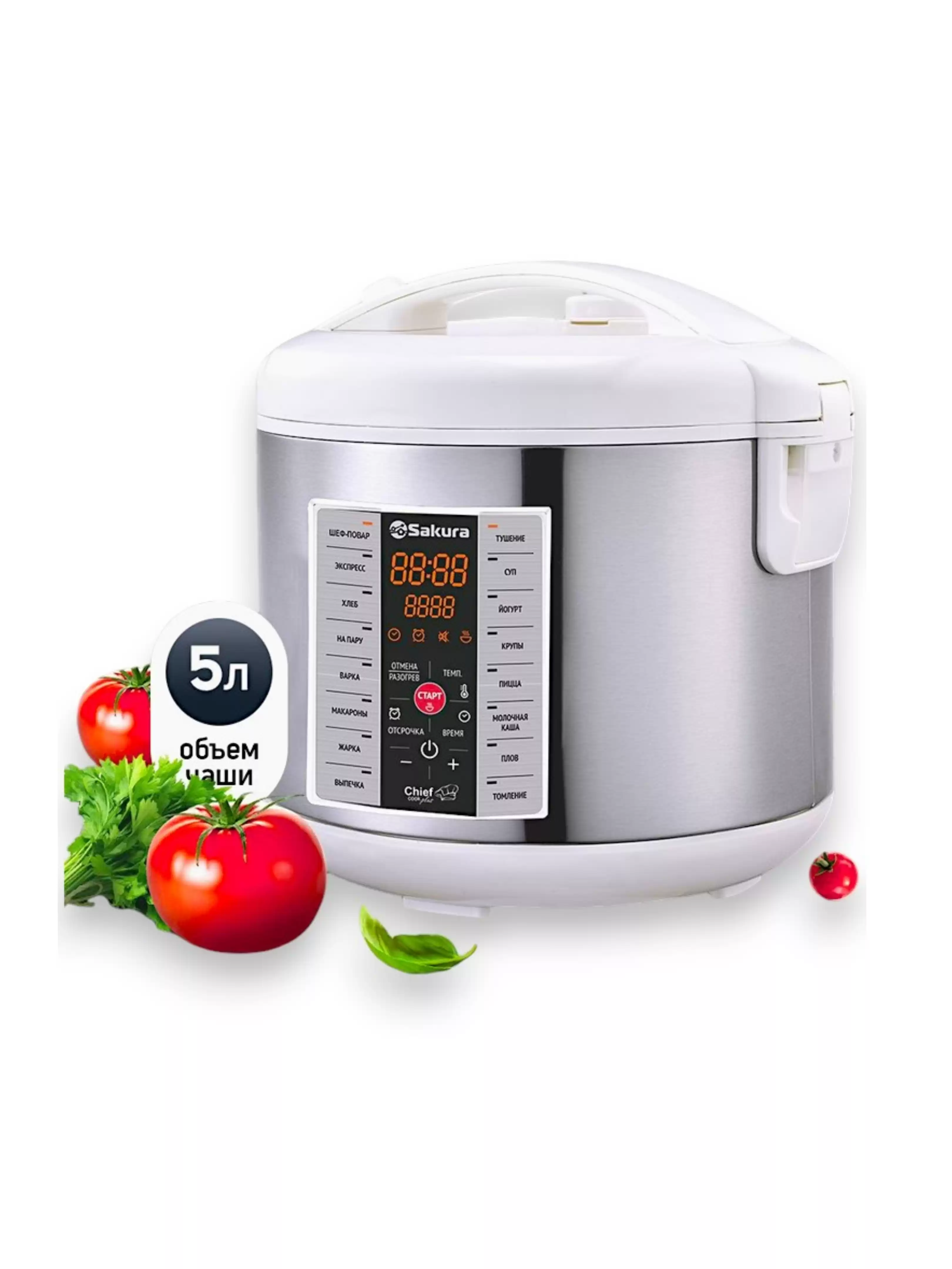 Мультиварка Sakura SA-7766W (5л / 860 Вт / 16 программ)-2