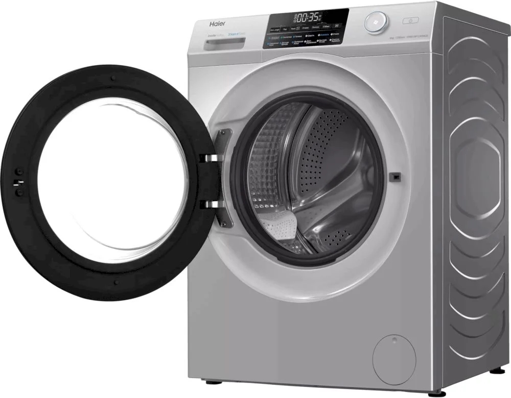 Стиральная машина Haier HW60-BP12959ASE (45,4см / 6кг / 1200об / пар / Smart Dual Spray / Wi-Fi (Evo) / Invertor / A+++ / Серебро)-4
