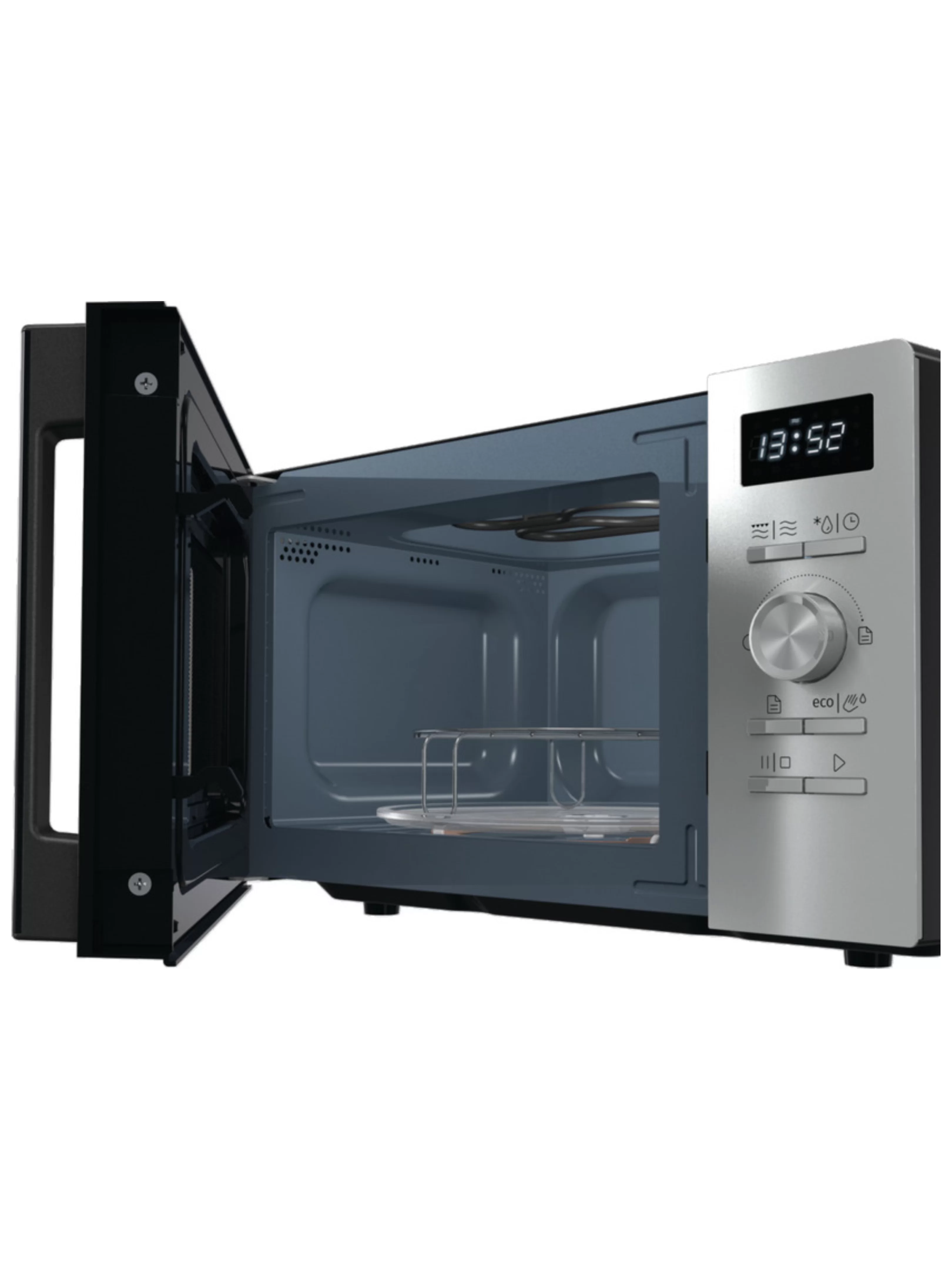 Микроволновая печь Gorenje MO20A4XH (Advanced / 20 л, 800 Вт, переключатели кнопки + поворотный механизм, гриль 1000 Вт, серебристый/черный)-2