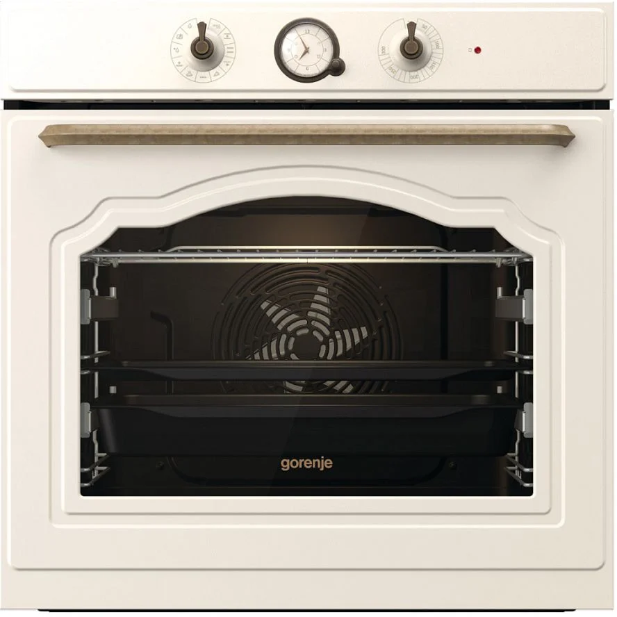 Духовой шкаф Gorenje BO6735CLI (Classico / 77 л / до 300 °C / Бежевый, металл / AquaClean / PerfectGrill / телескопические направляющие (x2) / А)-1