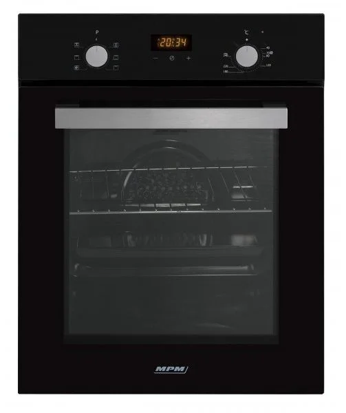 Духовой шкаф MPM MPM-45-BO-20 (узкий 45 см / 47 л / до 240 °C / Чёрное стекло / AquaClean / съемные направляющие / А)-0