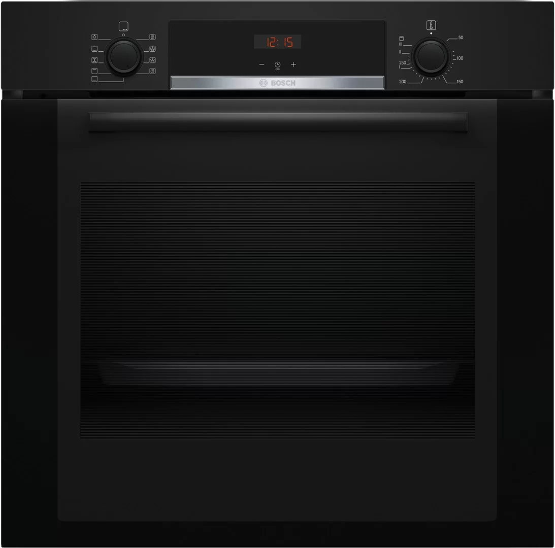 Духовой шкаф Bosch HBA334EB3 (Serie4 / 71 л / до 275 °C / Чёрное стекло / Гриль / Телескоп. напр. (x1) / EcoClean Direct (задняя стенка) / A+)-0
