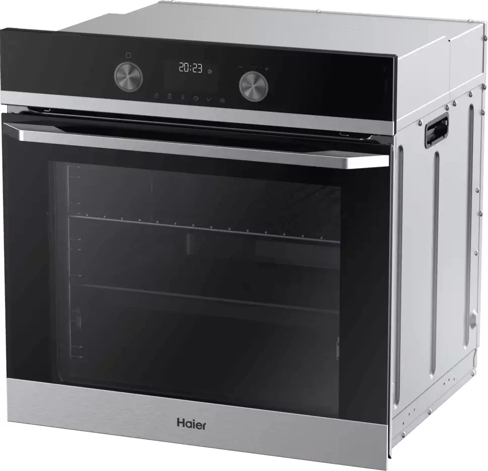 Духовой шкаф Haier HOQ-K5AAN3BX (72 л / Чёрный+нерж. сталь / Гриль / Телескоп.напр.(x1) / AquaClean / A+)-0