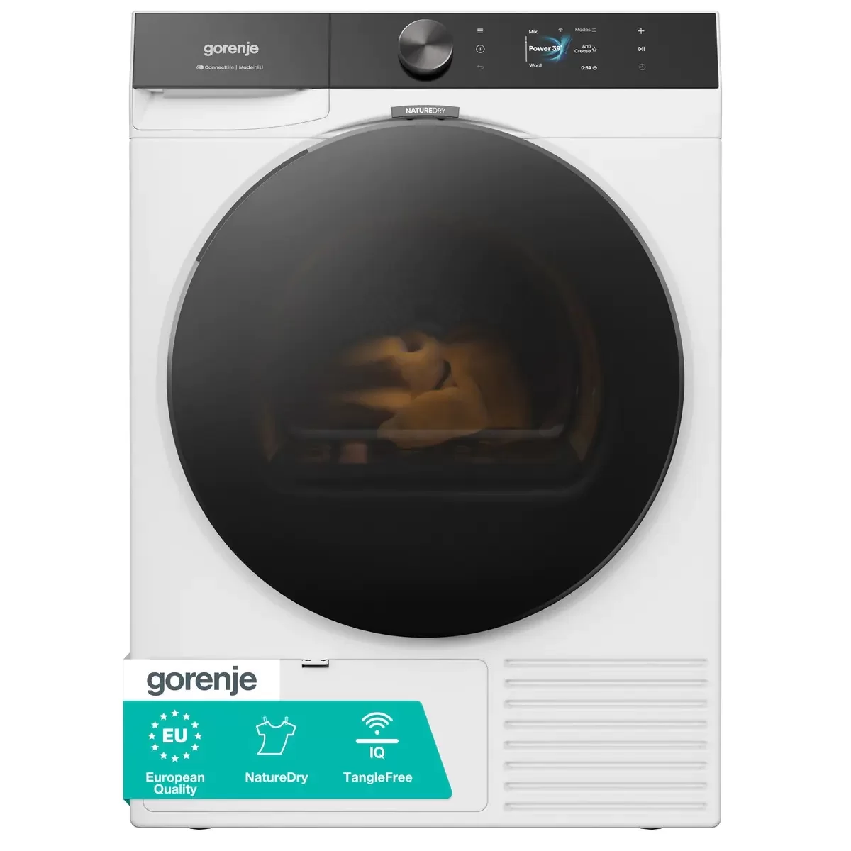 Сушильная машина с тепловым насосом Gorenje DG81DPS (62.5 см / 10кг / TwinAir / SteamTech / Wi-Fi / Inverter PowerDrive / A++)-0