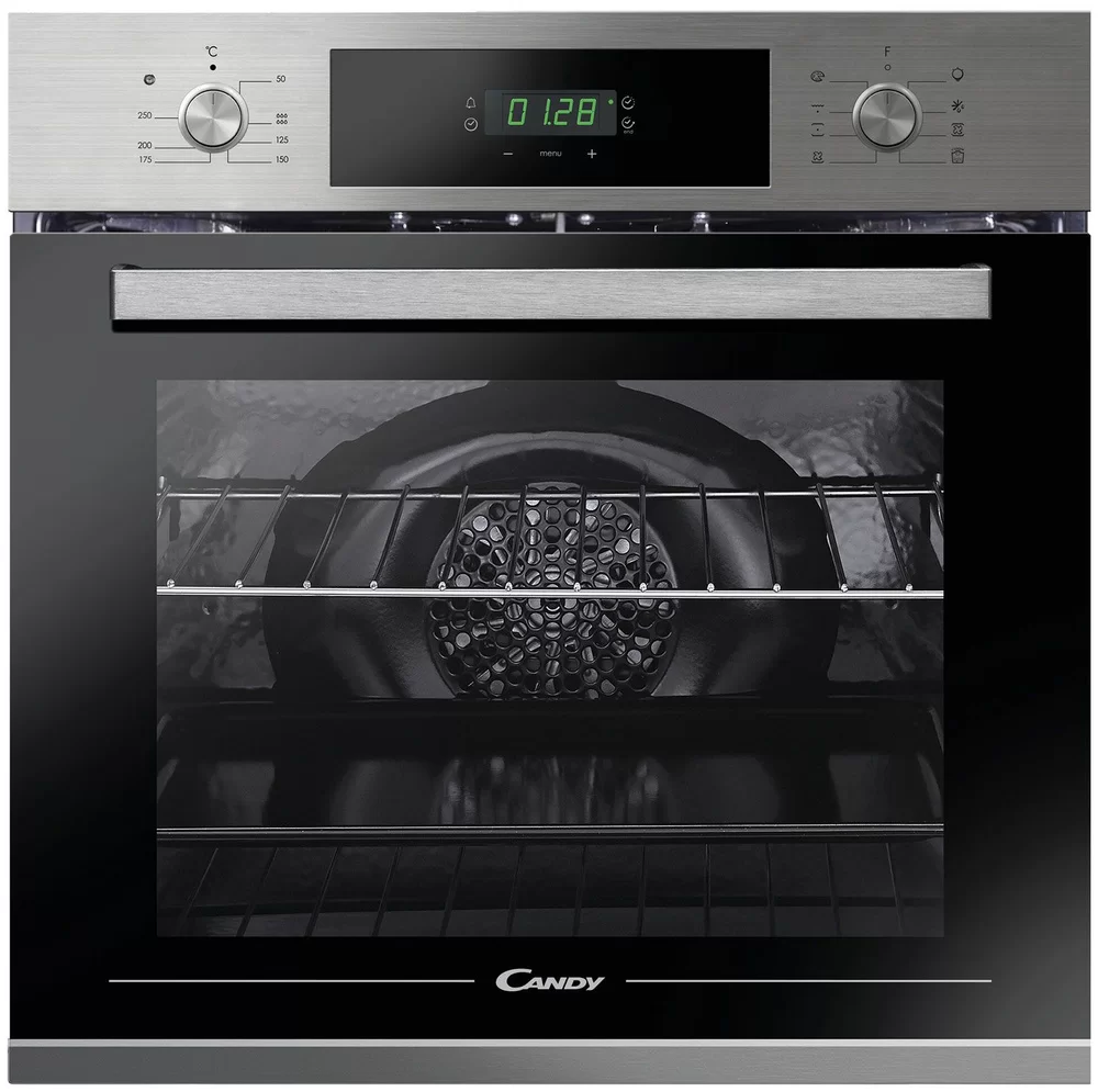 Духовой шкаф Candy FCT625XL/1 (TIMELESS / 70 л / до 250°C / Нерж.сталь / Aquactiva / Гриль / Металлические направляющие / A)-0