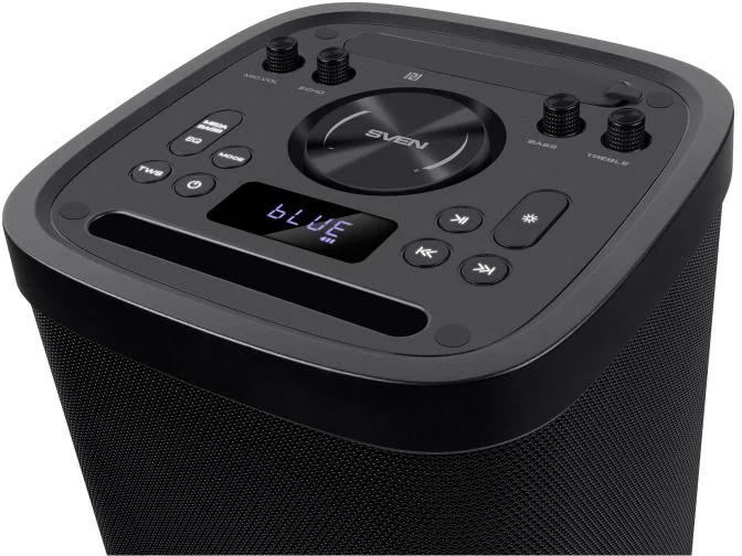 Беспроводная портативная колонка SVEN PS-930 / 150W / TWS / microSD / USB / FM / Bluetooth /  Батарея 7200mAh / LED подсветка / дисплей / караоке -5