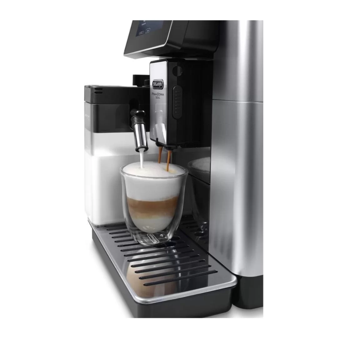 Кофемашина DeLonghi PrimaDonna SOUL ECAM610.55.SB (кофе зерновой, молотый/ 1450 Вт/ 2.2 л/ автоматический капучинатор/ 18 напитков)-2