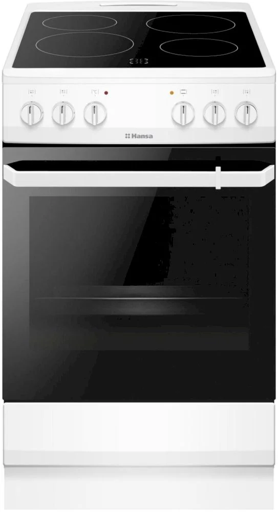 Плита электрическая Hansa FCCW580009 (Белый / духовка - 62 л / 4 конфорки (1,7/1,2/1,2/1,7кВт) / SteamClean / Мощность - 5,8кВт)-0