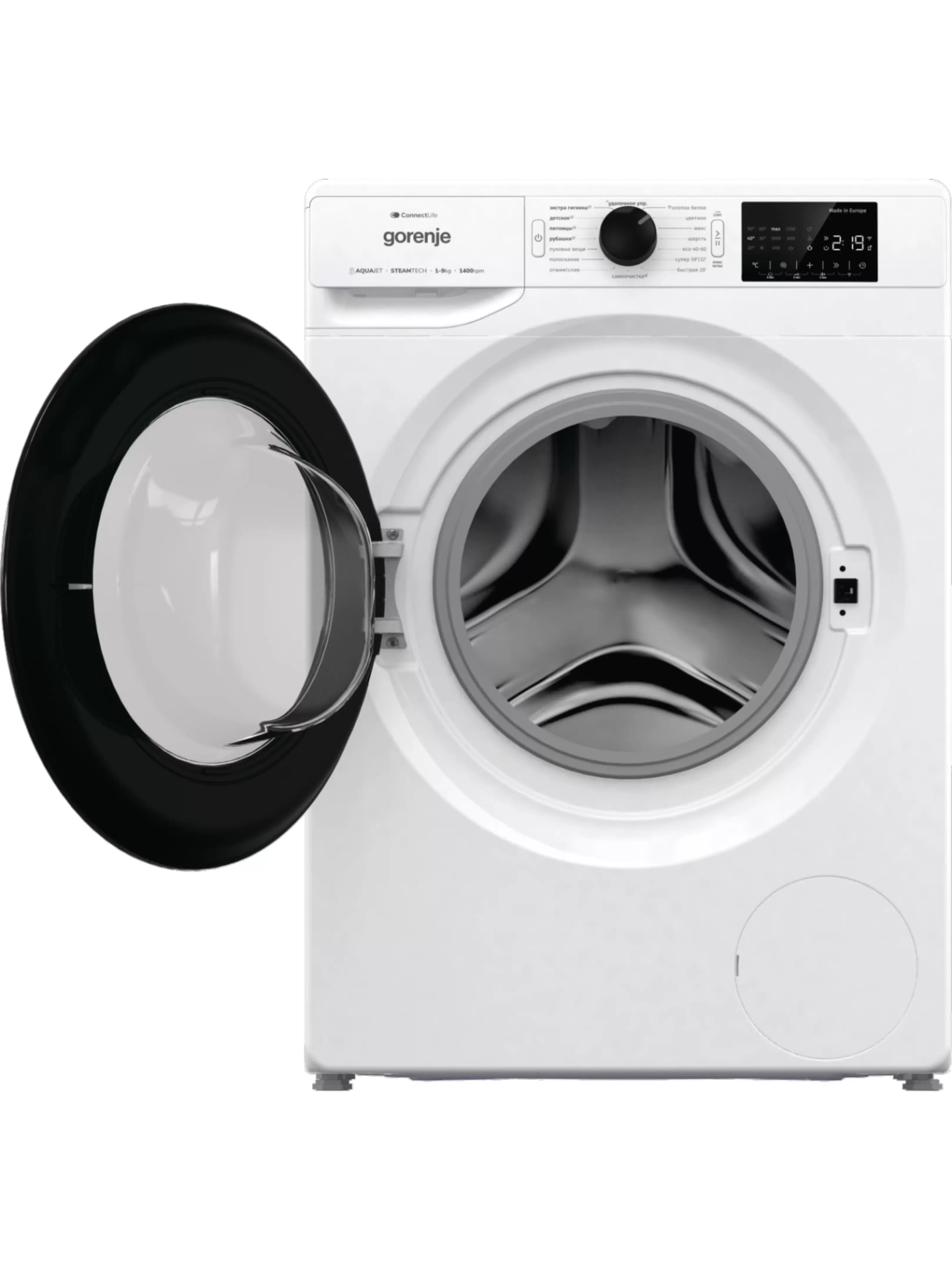 Стиральная машина Gorenje WPNEI94A1SWIFI/C (Essential / 54,5см / 9кг / 1400об / пар / StopAddGo / SterilTub / Inverter PowerDrive / Wi-Fi / А+++)-3
