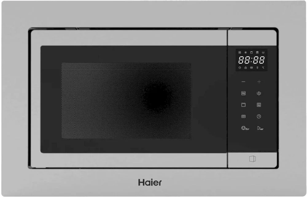 Микроволновая печь встраиваемая Haier HMX-BTG259LX (Нерж. сталь / 25 литров / ширина - 59,5 см / 900 Вт / Гриль 1200 Вт)-0