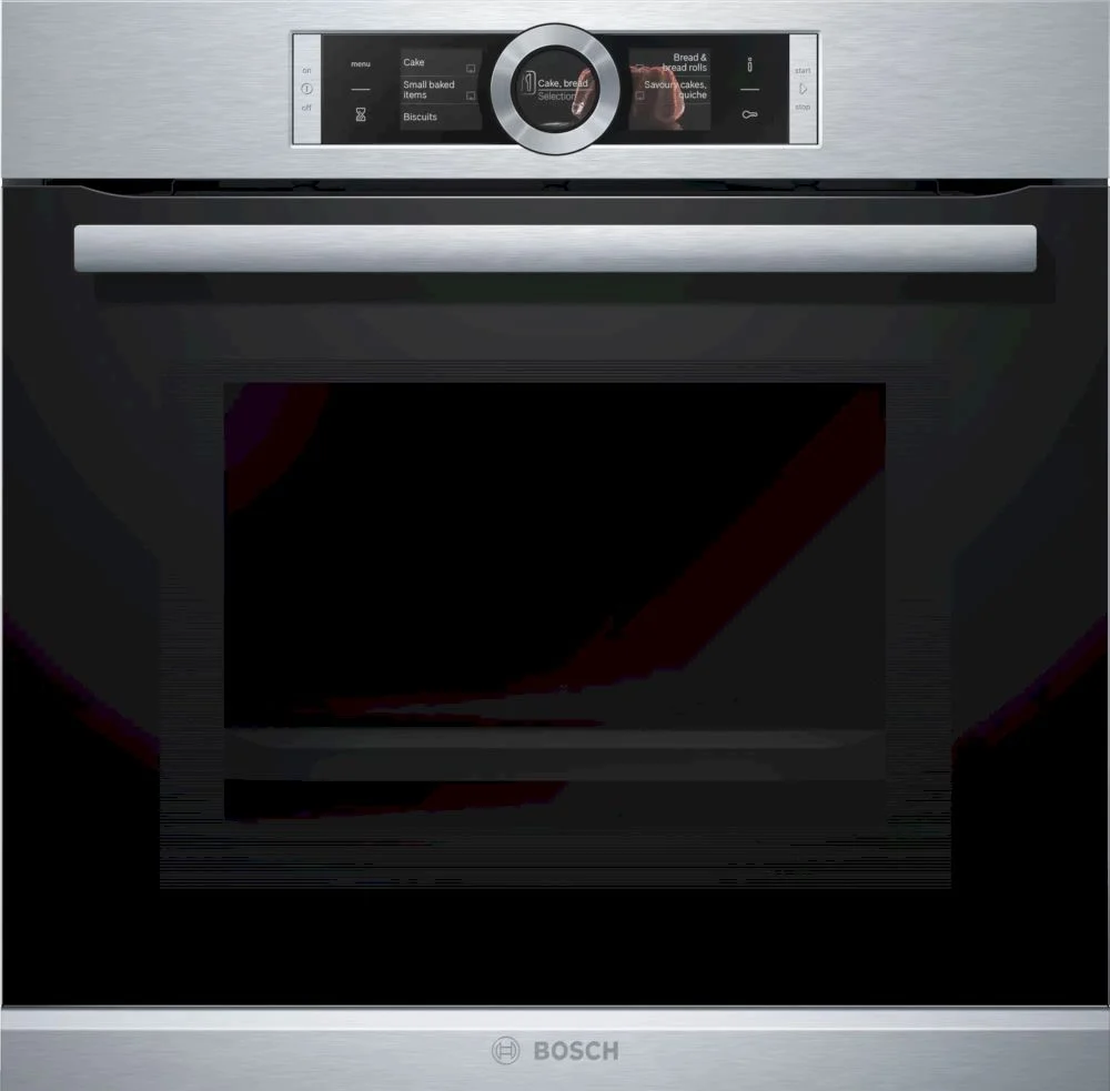 Духовой шкаф с микроволновкой Bosch HMG636RS1 (Serie8 / 67 л / до 300 °C / Нерж. сталь + чёрное стекло / PerfectChef / PerfectBake / SoftClose / A+)-0
