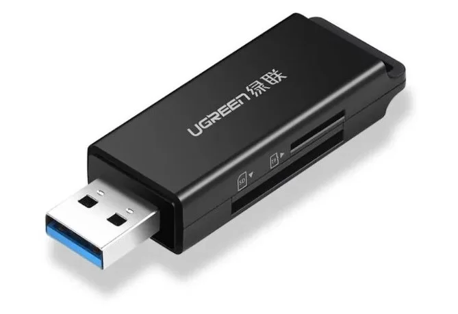 Кардридер UGREEN CM104 (40752) USB 3.0 to TF + SD Dual Card Reader. Цвет: черный-0