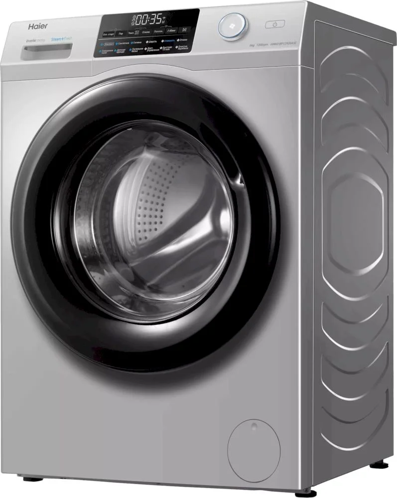 Стиральная машина Haier HW60-BP12959ASE (45,4см / 6кг / 1200об / пар / Smart Dual Spray / Wi-Fi (Evo) / Invertor / A+++ / Серебро)-2