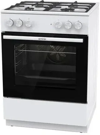 Плита комбинированная Gorenje GK6A40WFFM (G400 / Белый / духовка - 71л / 4 газовые конфорки / эмал. решетки / эл.поджиг / газконтроль)-0