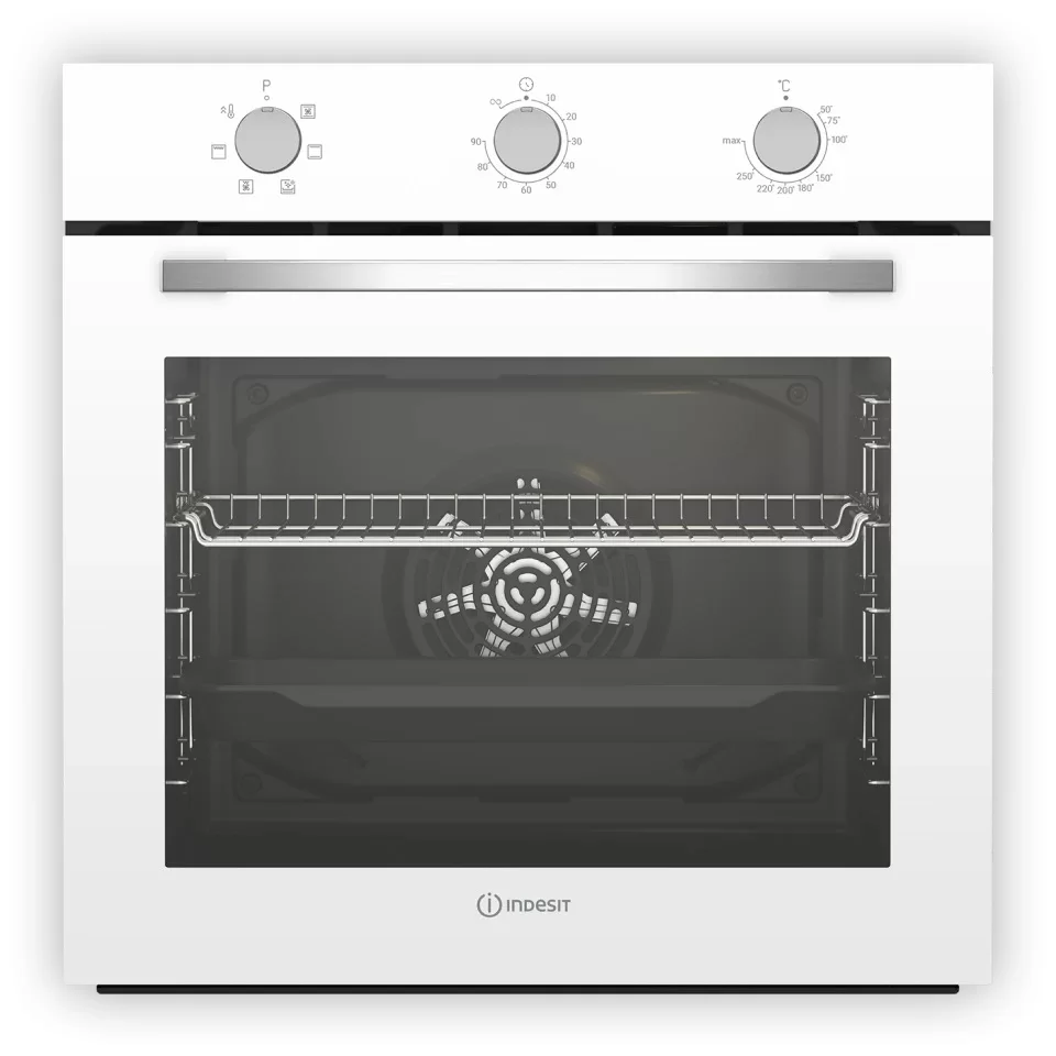 Духовой шкаф Indesit IFE 3634 WH (72 л / до 250 °C / Белый / Паровая очистка / Гриль / Съемные направляющие / А)-0