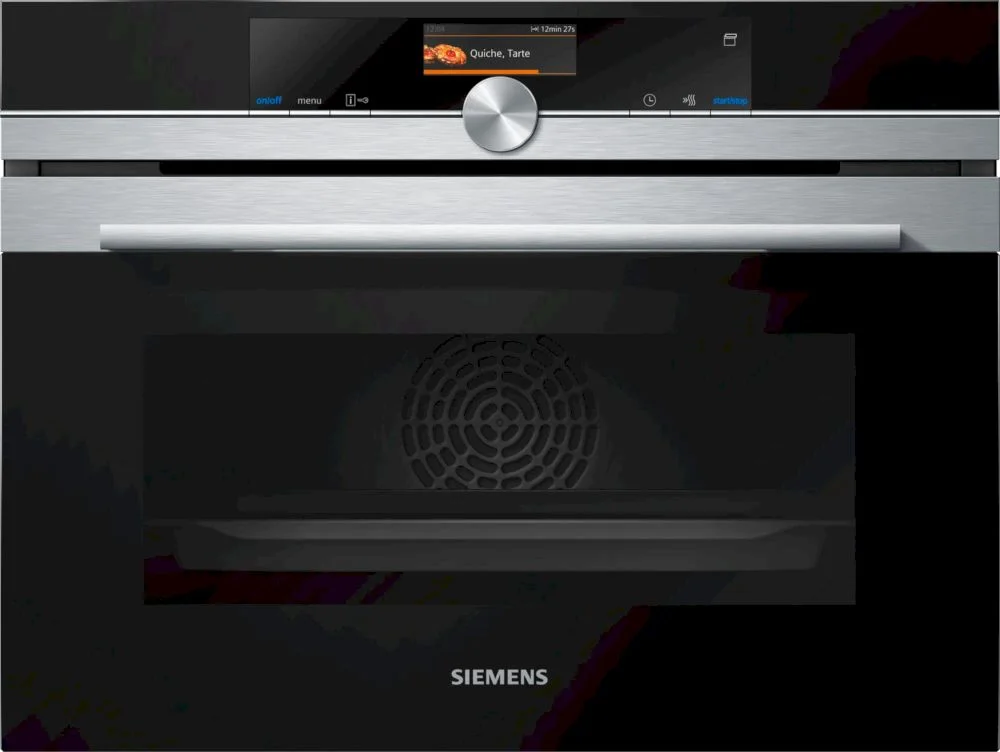 Духовой шкаф-пароварка Siemens CS636GBS2 (iQ700 / 47 л / до 250 °C / Нерж. / Резервуар для воды - 1 л / Сенсорный дисплей)-1