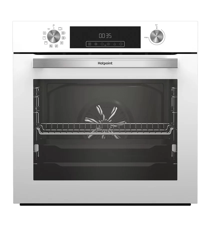 Духовой шкаф Hotpoint FE9 831 JSH WHG (72 л / до 280°C / Белый, стекло / Паровая очистка / Гриль / Телескоп. направляющие (x1) / А+)-0