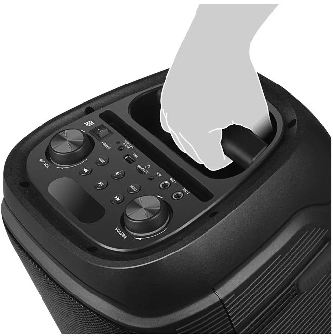 Беспроводная портативная колонка SVEN PS-800 / 100W / TWS / microSD / USB / FM / Bluetooth /  Батарея 2*4400mAh / LED подсветка / дисплей / караоке /-10