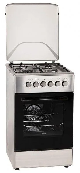 Плита газоэлектрическая MPM MPM-54-KGE-05E (Нержавеющая сталь / духовка - 58 л / Газ-контроль / Электроподжиг)-0