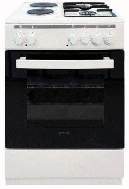 Плита газоэлектрическая комбинированная Snaige SNG-58R (Белая / духовка - 50 л / 2 газовые конфорки / 2 электрически конфорки / Гриль)-0