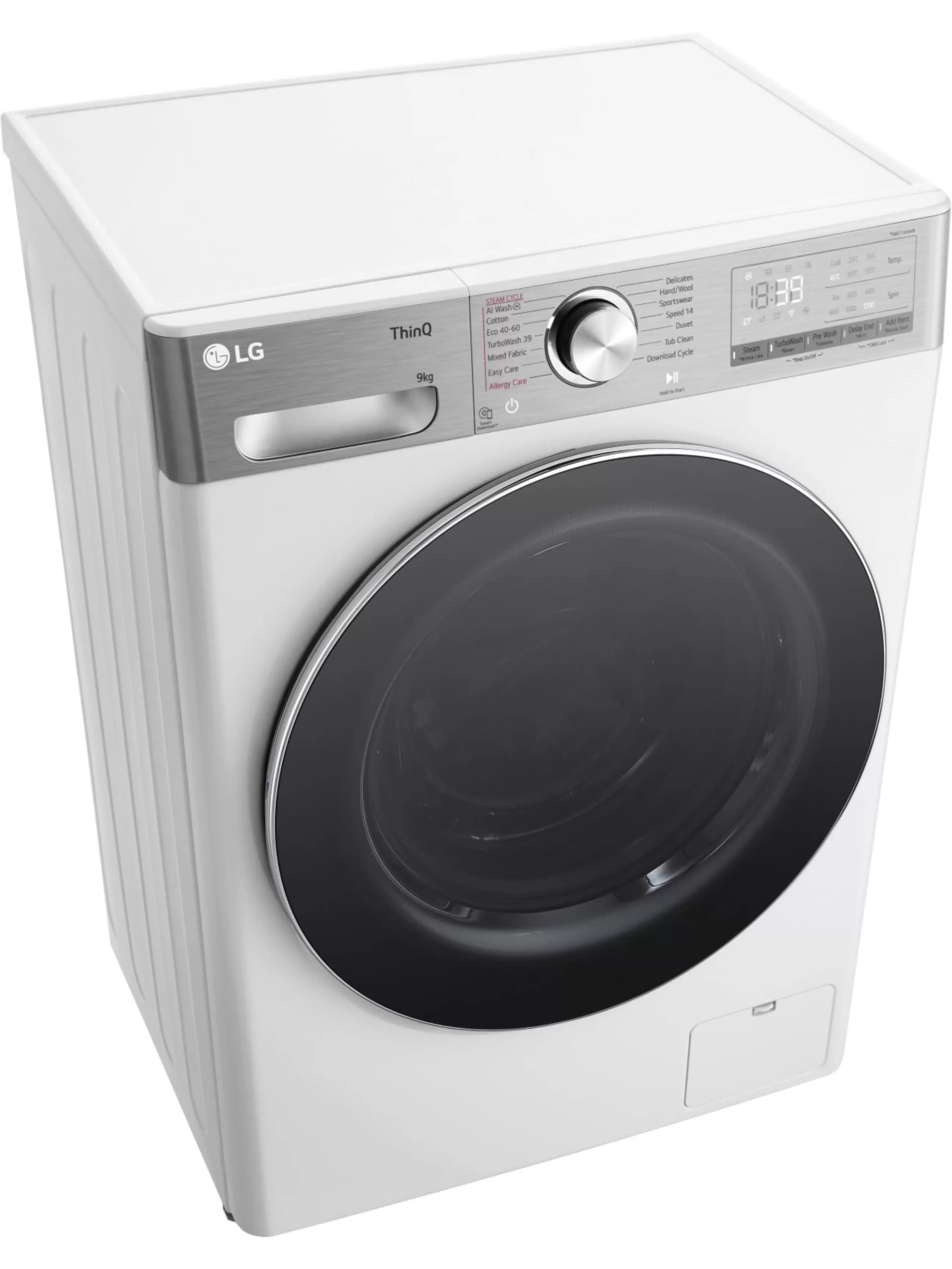 Стиральная машина LG F2WR909P3W (47.5см / 9кг / 1200об / пар / добавление белья / AI DD ™ / TurboWash™ 360˚ / Wi-Fi / Inverter Direct Drive / A+++)-7