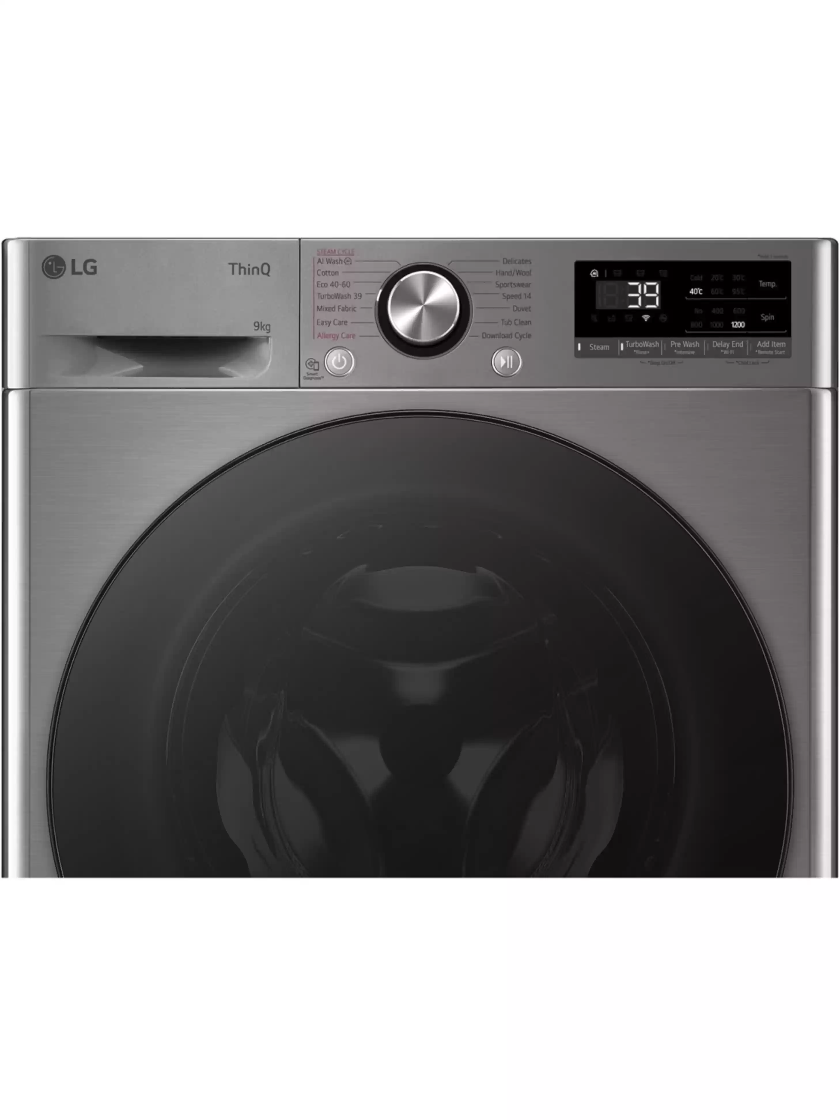 Стиральная машина LG F2WR709S2P (47.5см /9кг/1200об/пар/ добавление белья / AI DD ™ / TurboWash™ 360˚ / Wi-Fi / Inverter Direct Drive / A+++ / Серая)-4