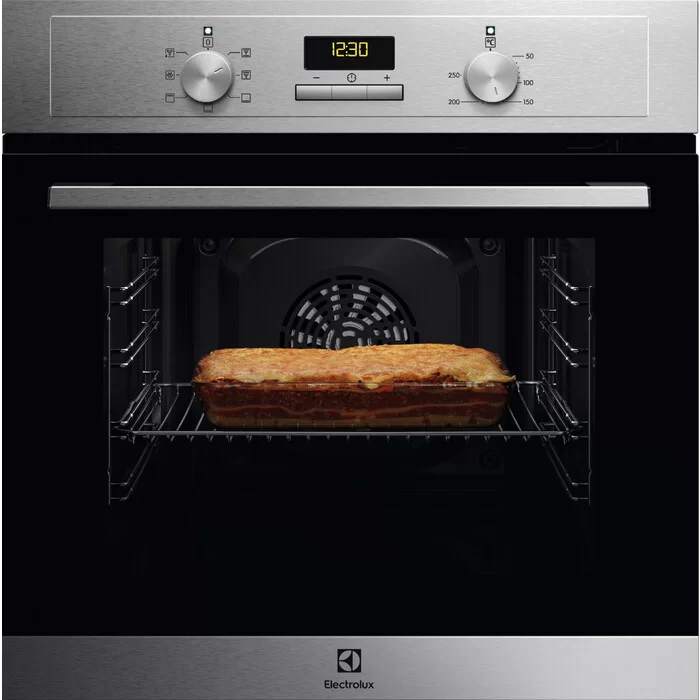 Духовой шкаф Electrolux EOF3H00BX (SurroundCook 600 / 65л / до 250°C / Нерж.сталь / AquaClean / боковые. напр.)-0