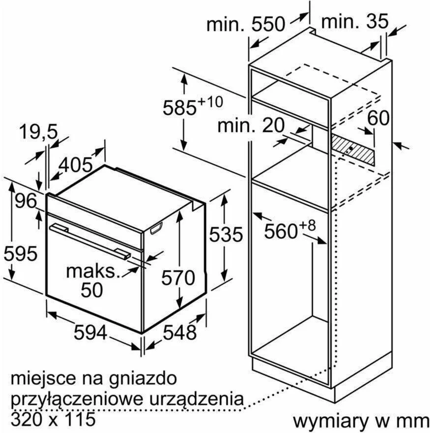 Духовой шкаф Bosch HBA534EB0 (Serie4 / 71 л / до 275 °C / Чёрное стекло / Гриль / съемные направляющие / EcoClean (задняя стенка) / A)-5