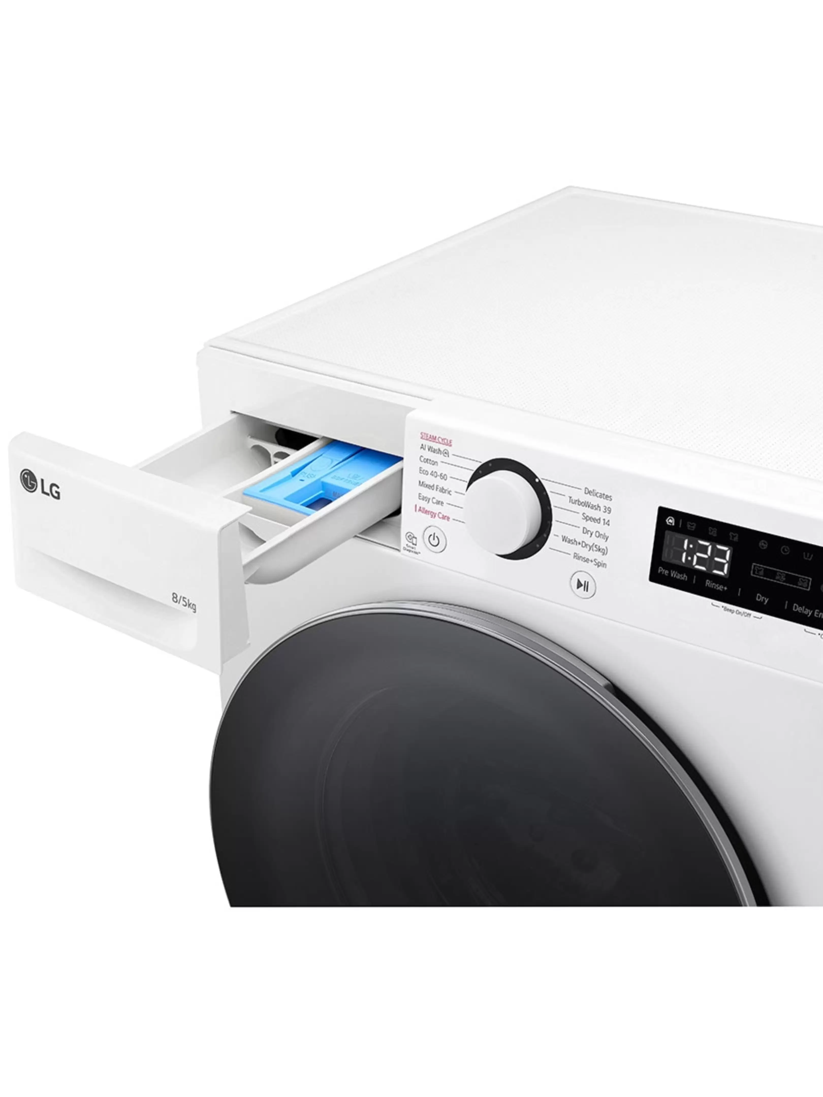 Стирально-сушильная машина LG F2DR508S1W (47.5см / 8кг / 5кг / 1200об / пар / добавление белья / AI DD / TurboWash™360 / Inverter Direct Drive / A+++)-4