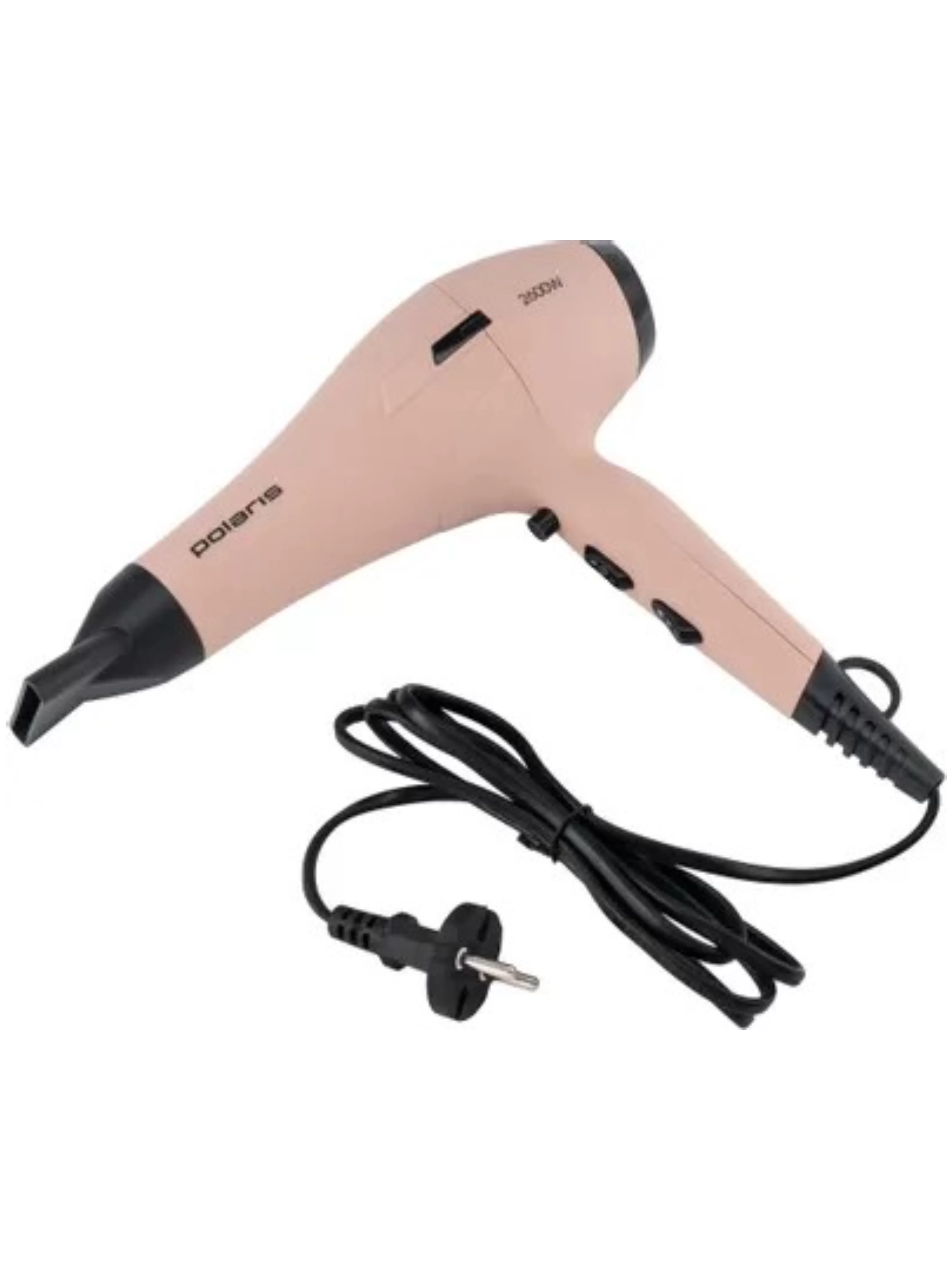 Фен Polaris PHD 2600AСi (полноразмерный/ 2600 Вт / 3 режима / холодный воздух / шнур - 3 м / ионизация/ диффузор / концентратор / розовый пепел)-3
