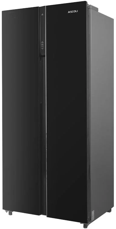Холодильник Side by Side Ascoli ACDS450WIB Black (Объем - 456 л / Высота - 185.5 см / Ширина - 83 см / A+ / Чёрное стекло / No Frost)-0