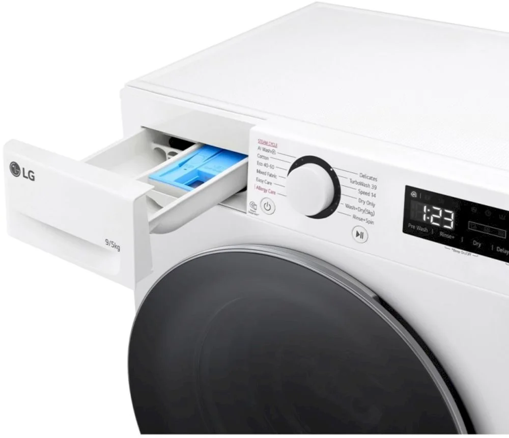 Стирально-сушильная машина LG F2DR509S1W (47.5см / 9кг / 5кг / 1200об / пар / добавление белья / AI DD / TurboWash™360 / Inverter Direct Drive / A+++)-4