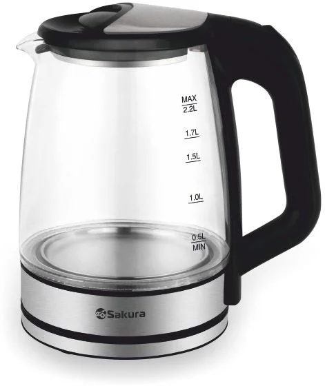 Чайник Sakura SA-2722BK (1500 Вт / 2,2 л / стекло / черный)-0