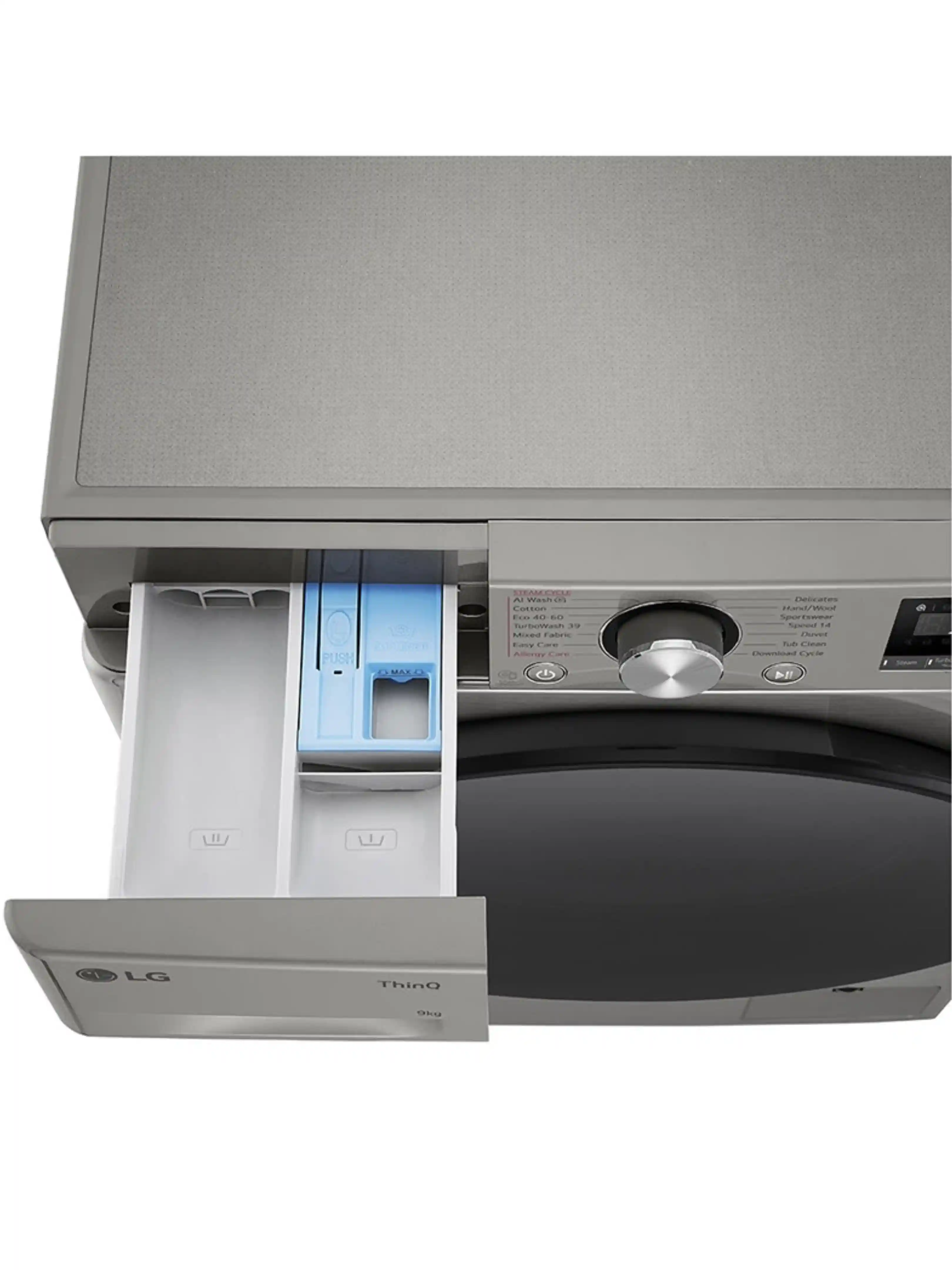 Стиральная машина LG F2WR709S2P (47.5см /9кг/1200об/пар/ добавление белья / AI DD ™ / TurboWash™ 360˚ / Wi-Fi / Inverter Direct Drive / A+++ / Серая)-6