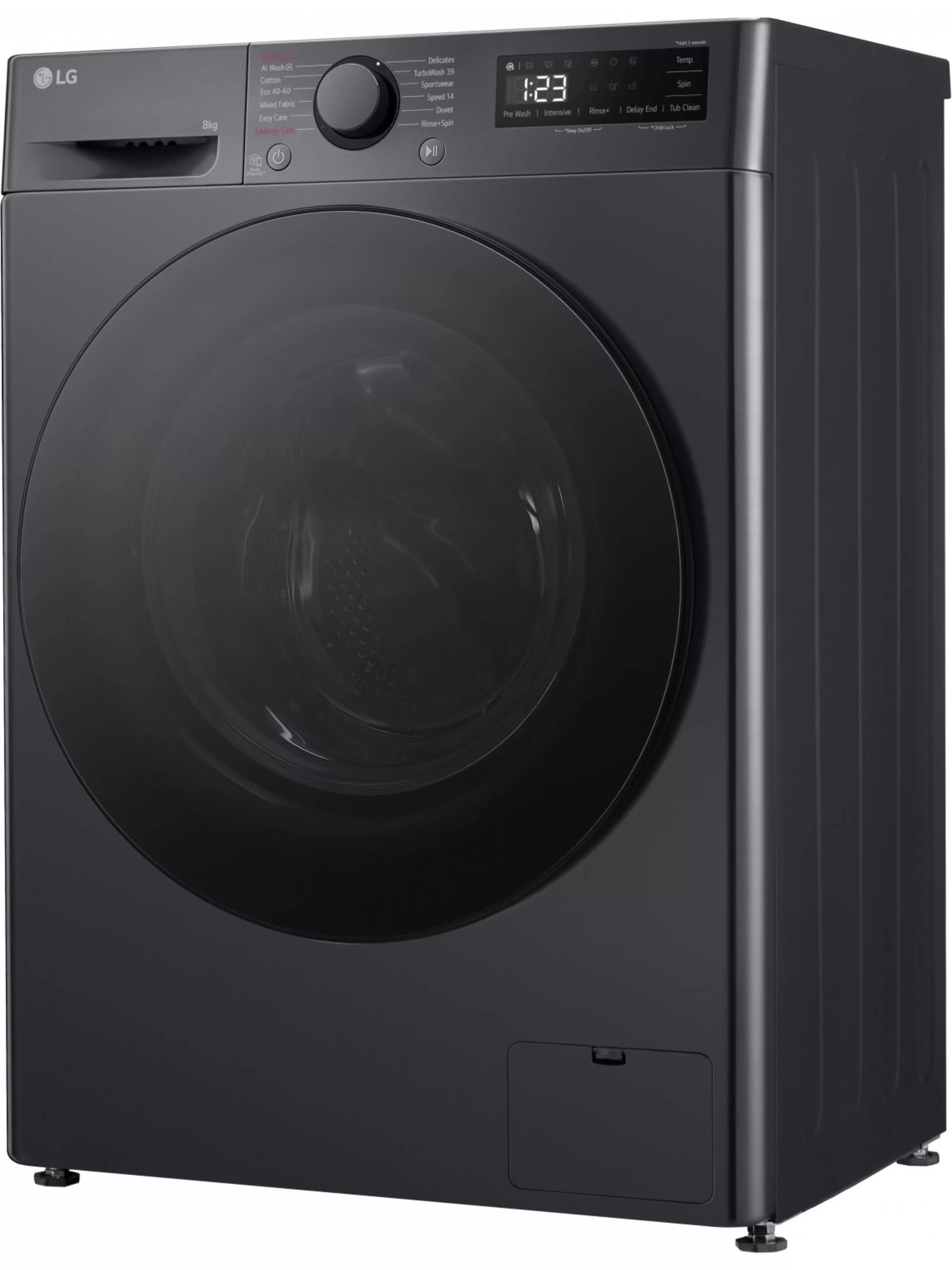 Стиральная машина LG F2WR508S2M (47.5см / 8кг / 1200об / пар / добавление белья / AI DD ™ / Smart Diagnosis / Inverter Direct Drive / A+++ / Чёрная)-2