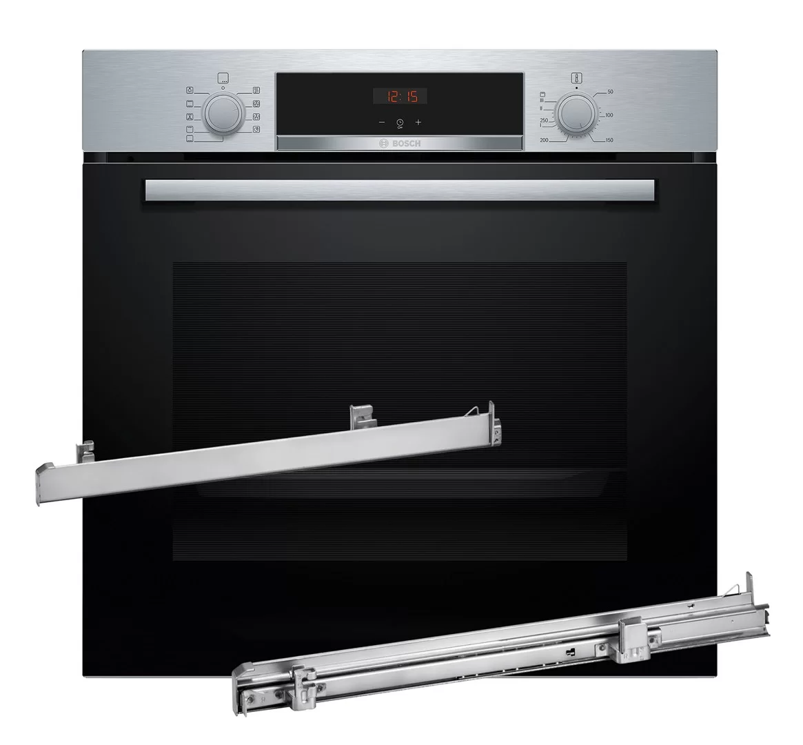 Духовой шкаф Bosch HBA514BS3+HEZ538000 (Serie4 / 71 л / до 275 °C / Нерж. сталь / Гриль / Телескоп. напр. (x1) / Гидролиз / A+)-0