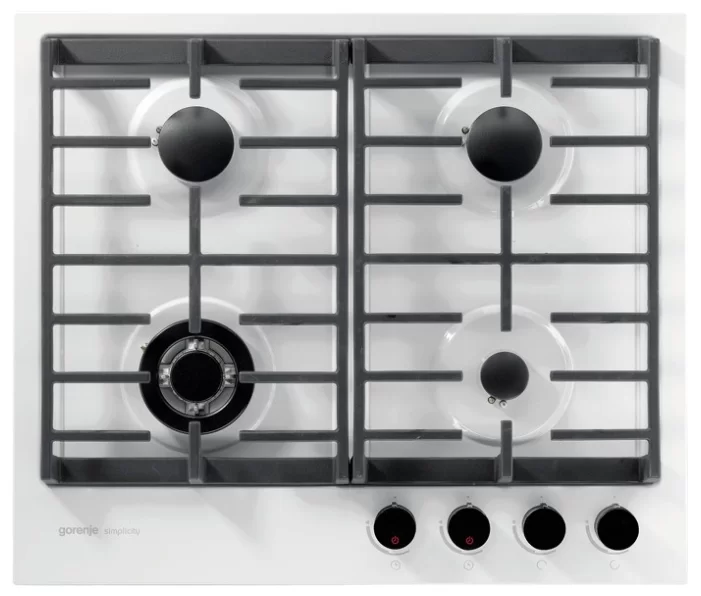 Поверхность газовая Gorenje GKT6SY2W (Simplicity 2 / белый / эмаль / чугун)-0