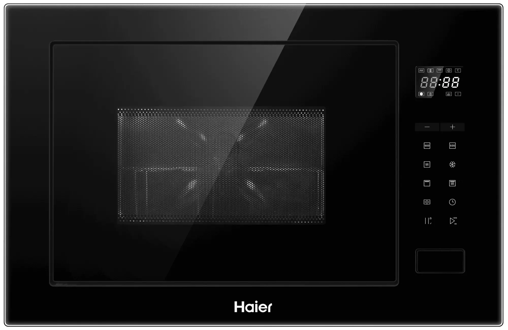 Микроволновая печь встраиваемая Haier HMX-BTG259B (Чёрная / 25 литров / ширина - 59,5 см / 900 Вт / Гриль 1200 Вт)-0