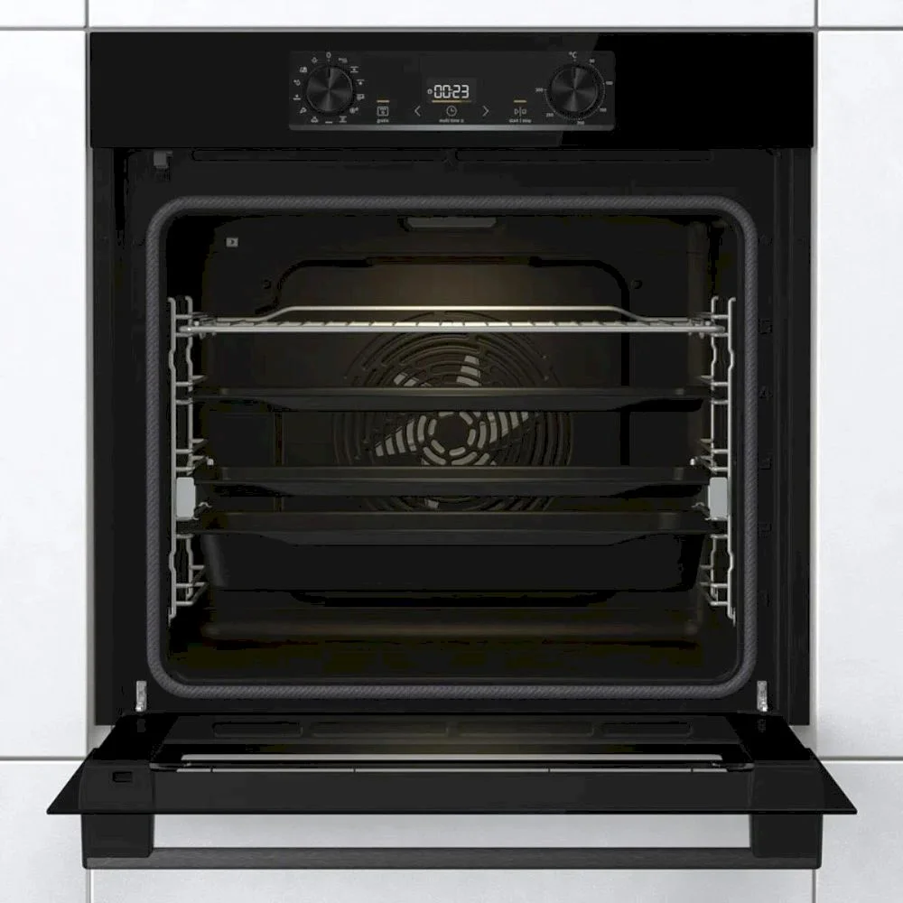 Духовой шкаф Gorenje BPS6737E14BG (Essential / чёрный / SilverMatte / IconLED / GentleBake / AirFry / телескоп / пиролиз)-1