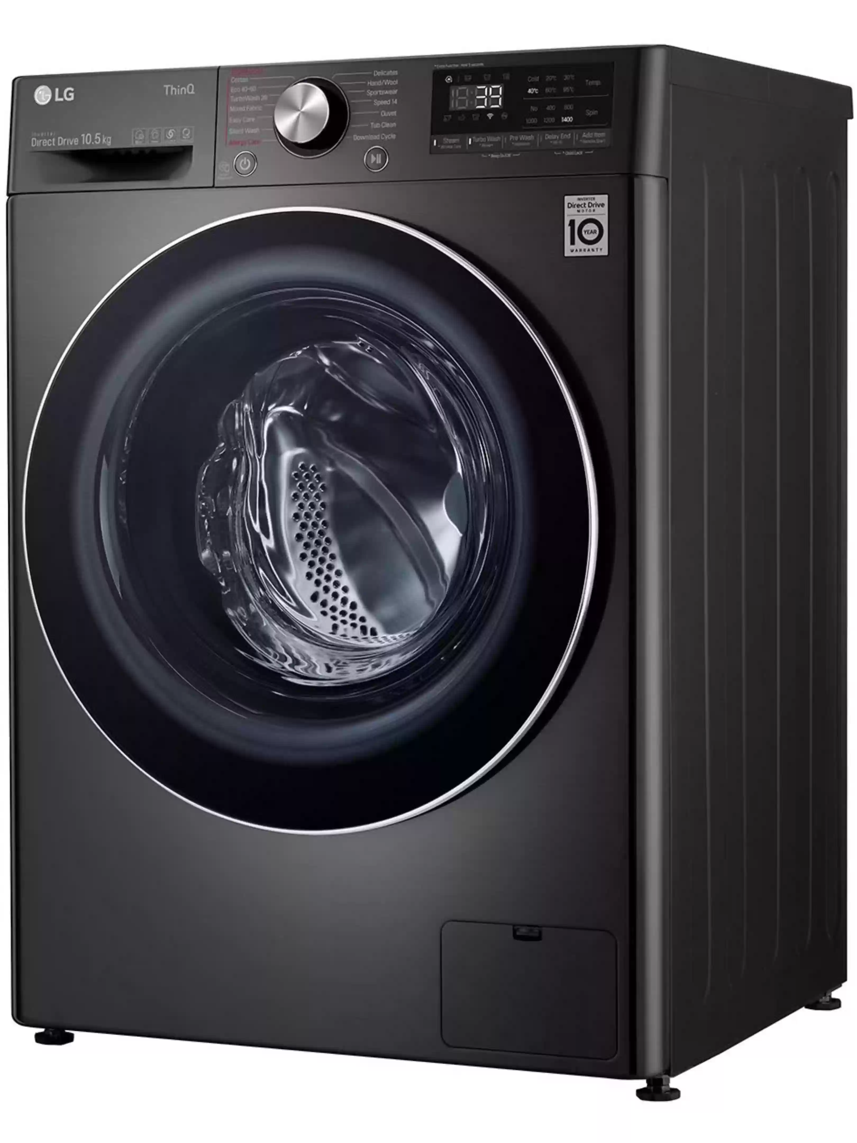 Стиральная машина LG F4WV910P2SE (56.5см / 10,5кг / 1400об / пар / добавление белья / AI DD / Steam+ / Wi-Fi / Inverter Direct Drive / A+++ / Чёрная)-11