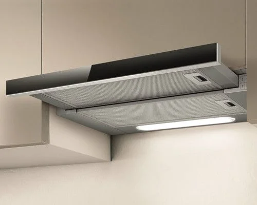 Вытяжка телескопическая Elica Elite 14 Lux GRVT/A/90 (650 м³/ч / 121 Вт / LED освещение 2x3 Вт / ширина - 89.8 см / черное стекло + нерж.)-0