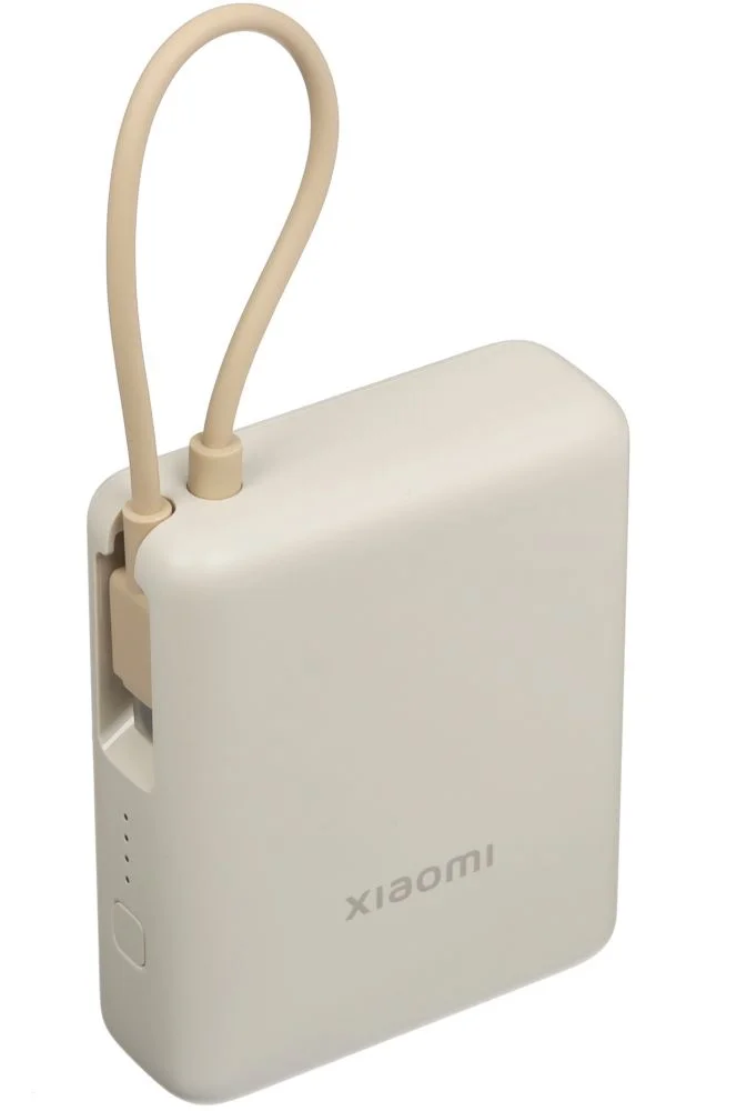 Портативная батарея Xiaomi Power Bank 33W 10000mAh, встроенный кабель, бежевый (BHR9333GL)-0