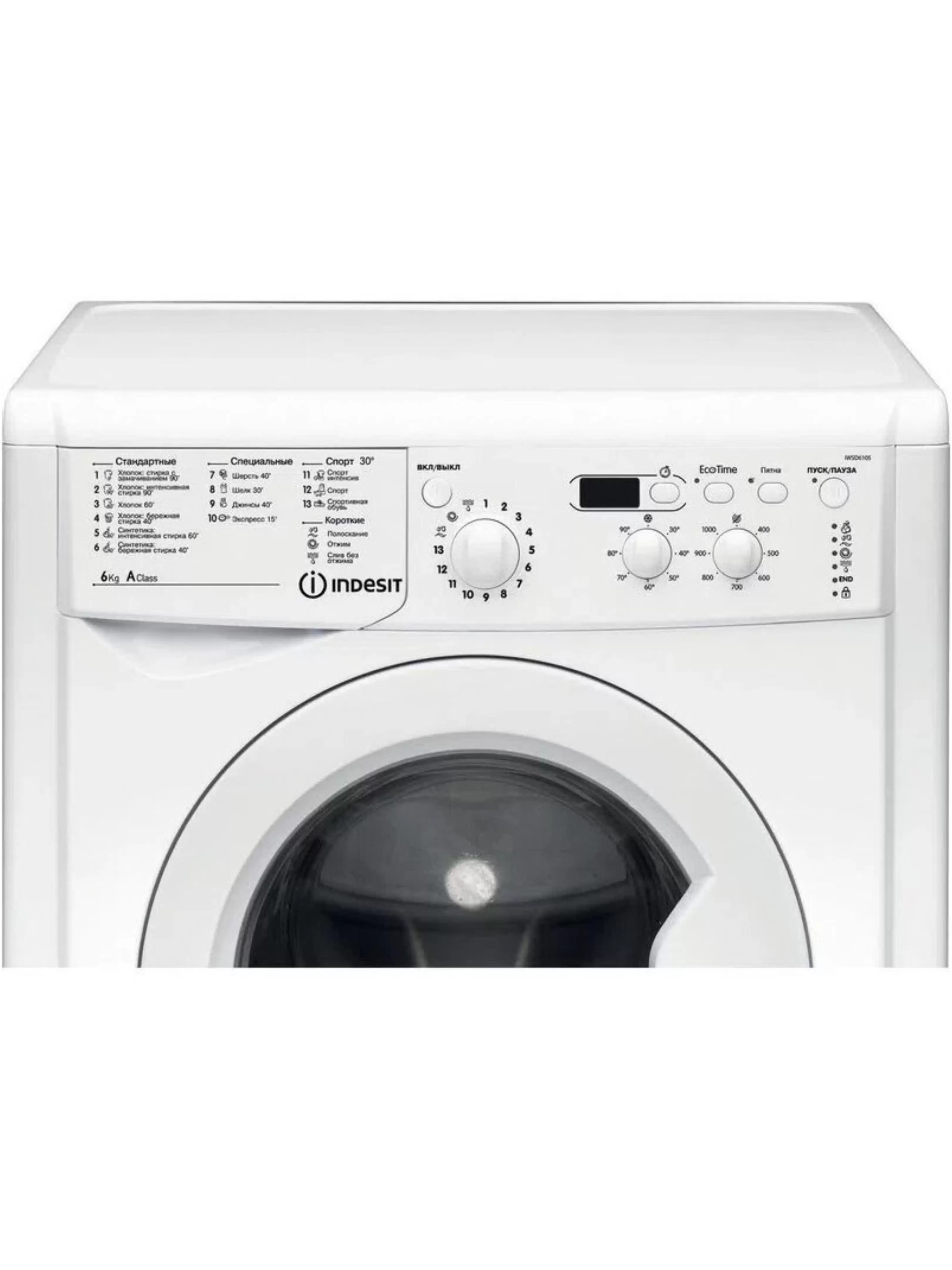 Стиральная машина Indesit IWSD 6105 (CIS).L (42 см / 6кг / 1000об / Eco Time / A)-1