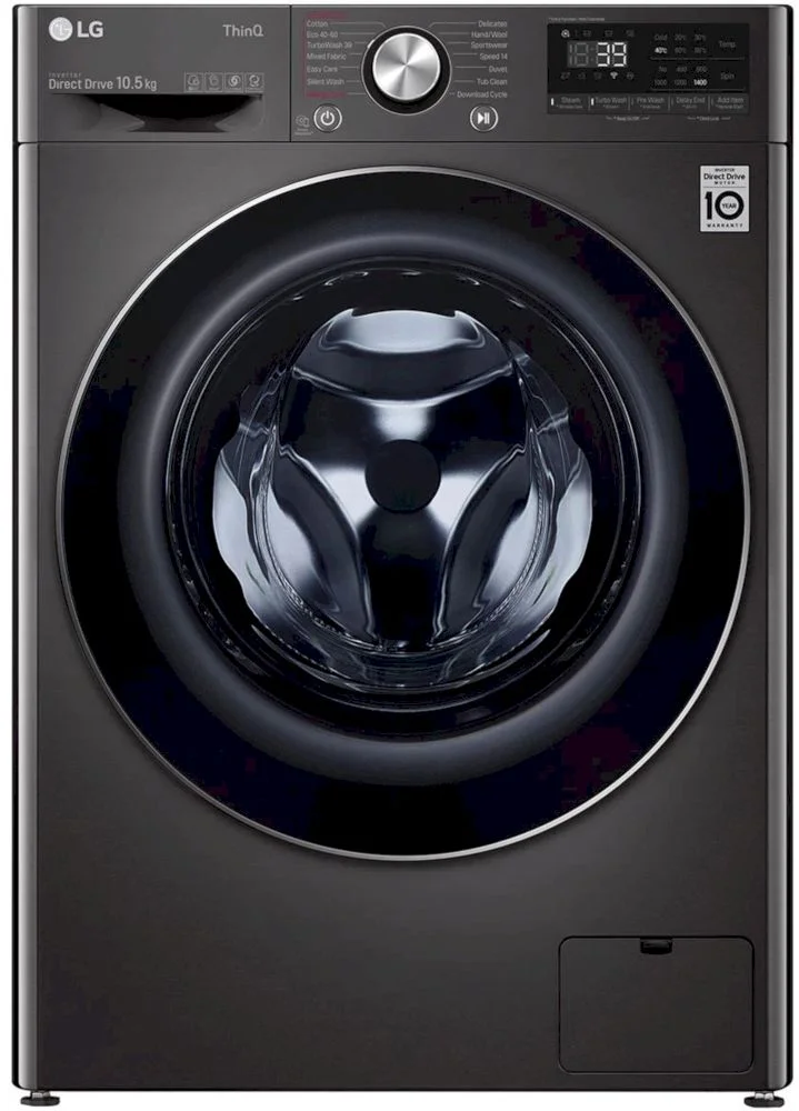 Стиральная машина LG F4WV910P2SE (56.5см / 10,5кг / 1400об / пар / добавление белья / AI DD / Steam+ / Wi-Fi / Inverter Direct Drive / A+++ / Чёрная)-0
