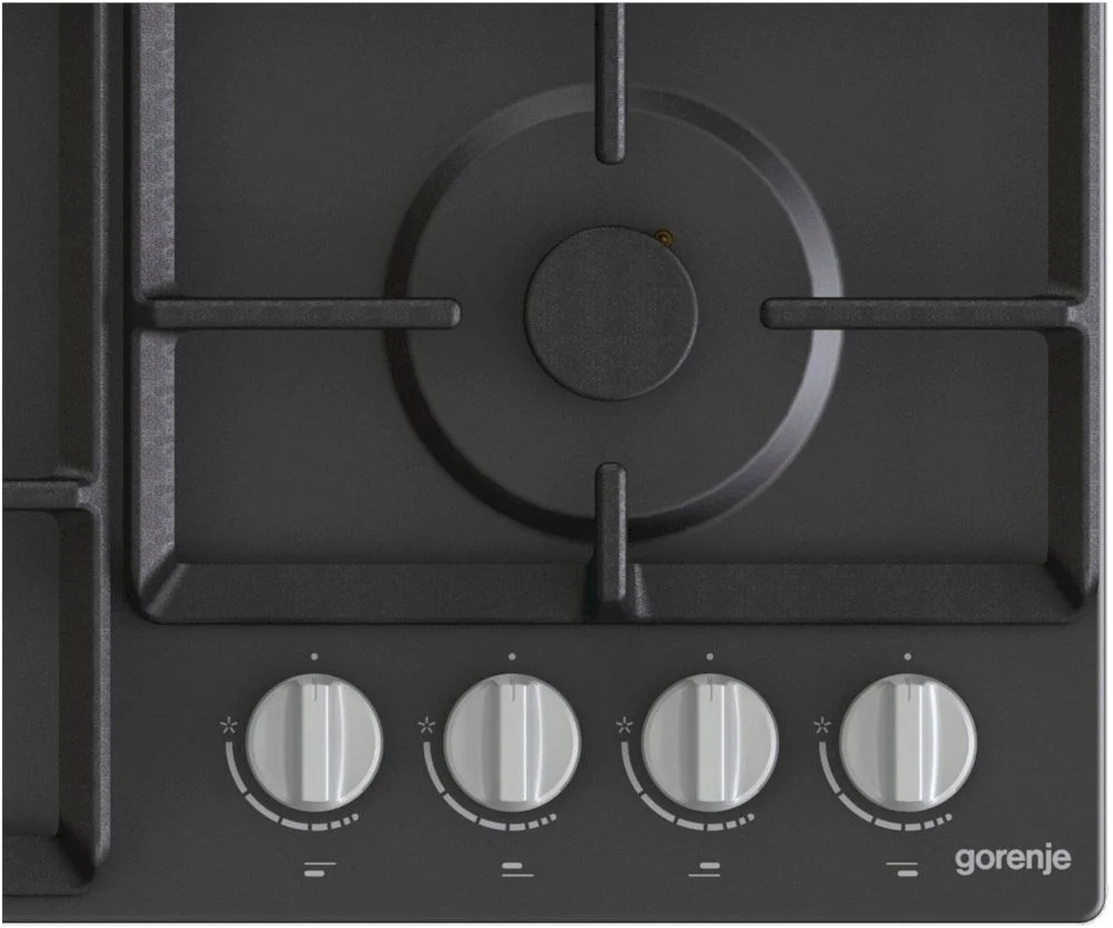 Поверхность газовая Gorenje GW641EXB (Essential / Чёрный / нержавеющая сталь / эмаль / XtraSurface / WOK)-2